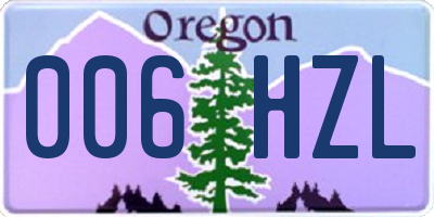 OR license plate 006HZL