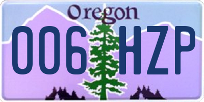OR license plate 006HZP