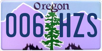 OR license plate 006HZS
