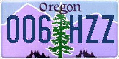 OR license plate 006HZZ