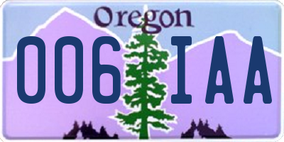 OR license plate 006IAA