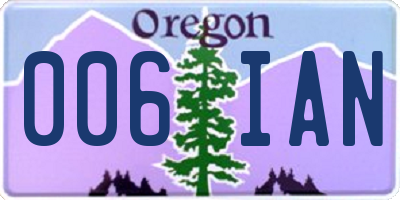 OR license plate 006IAN