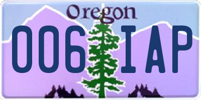 OR license plate 006IAP