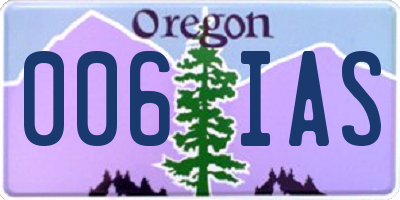 OR license plate 006IAS
