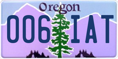 OR license plate 006IAT