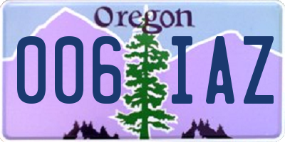 OR license plate 006IAZ