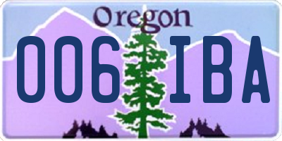 OR license plate 006IBA