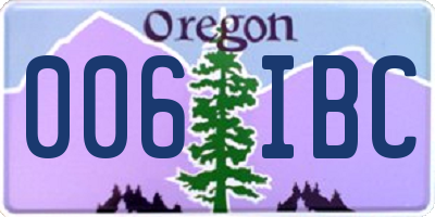 OR license plate 006IBC