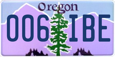 OR license plate 006IBE