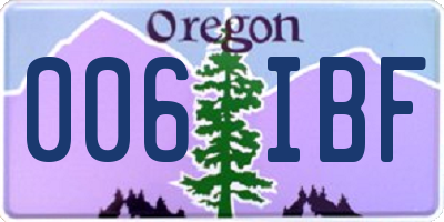 OR license plate 006IBF