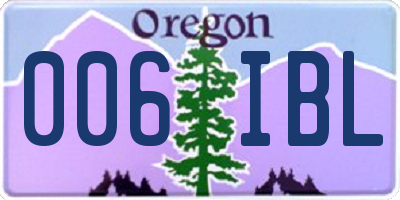 OR license plate 006IBL