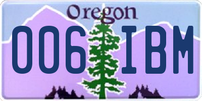 OR license plate 006IBM