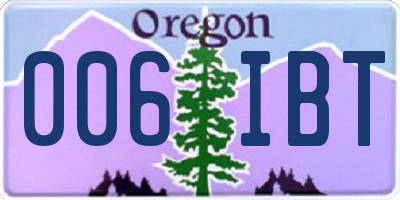 OR license plate 006IBT
