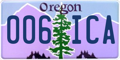 OR license plate 006ICA