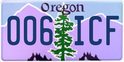 OR license plate 006ICF