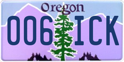OR license plate 006ICK