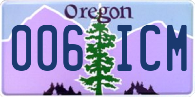 OR license plate 006ICM