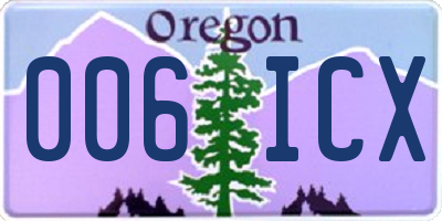 OR license plate 006ICX