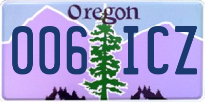 OR license plate 006ICZ