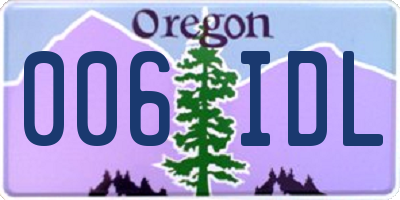 OR license plate 006IDL