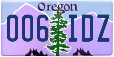 OR license plate 006IDZ