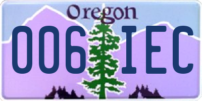 OR license plate 006IEC