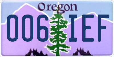 OR license plate 006IEF