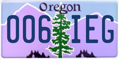 OR license plate 006IEG