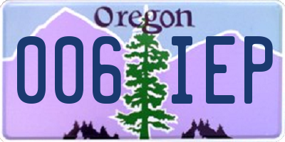 OR license plate 006IEP