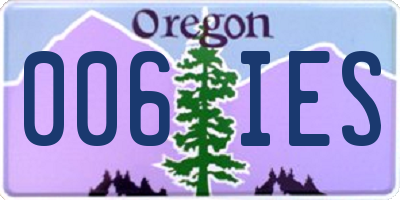 OR license plate 006IES