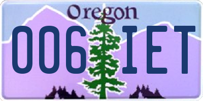 OR license plate 006IET