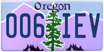OR license plate 006IEV