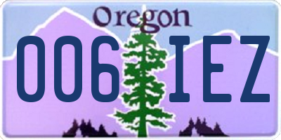 OR license plate 006IEZ