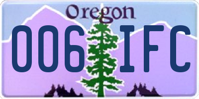 OR license plate 006IFC