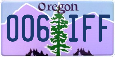 OR license plate 006IFF