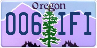 OR license plate 006IFI