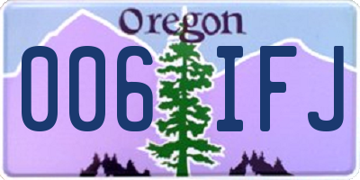 OR license plate 006IFJ