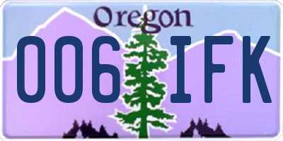 OR license plate 006IFK