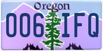 OR license plate 006IFQ