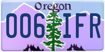 OR license plate 006IFR