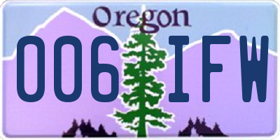 OR license plate 006IFW