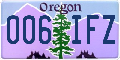 OR license plate 006IFZ