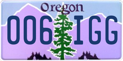 OR license plate 006IGG