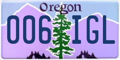 OR license plate 006IGL