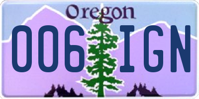 OR license plate 006IGN