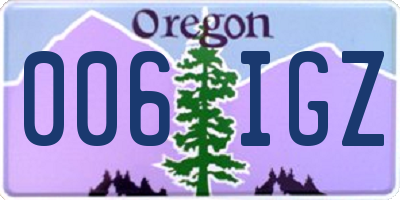 OR license plate 006IGZ
