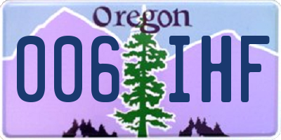 OR license plate 006IHF