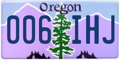 OR license plate 006IHJ