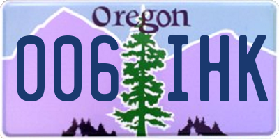 OR license plate 006IHK