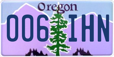 OR license plate 006IHN